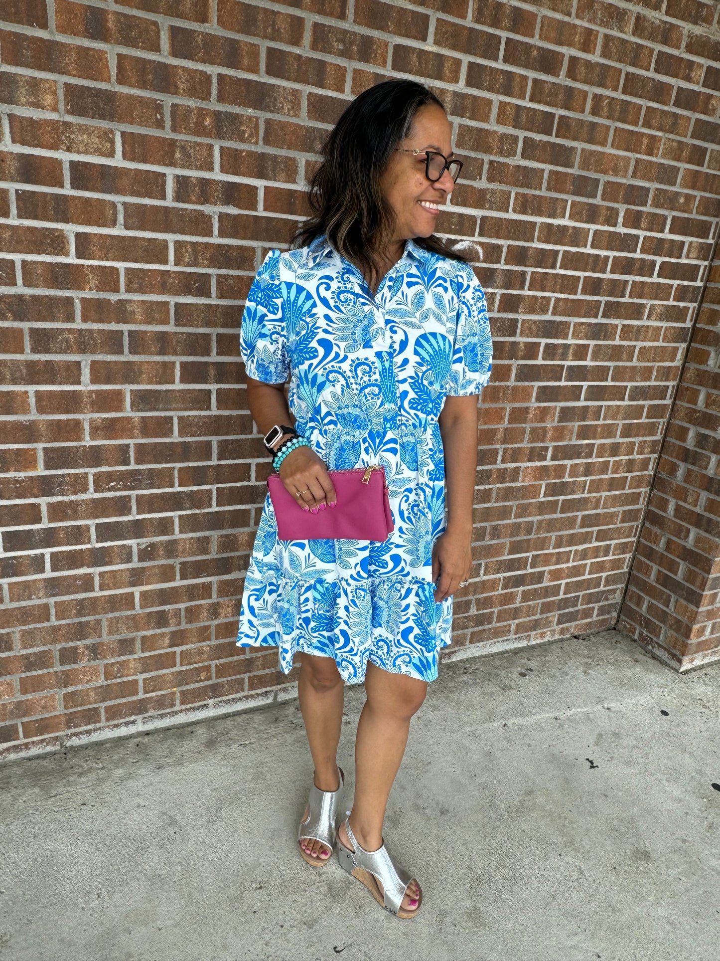 Chinoiserie Blue Dress